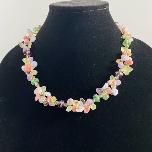 Necklace Natural Stones and Faceted Glass Crystal Beads Sterling Silver … - Picture 13 of 13